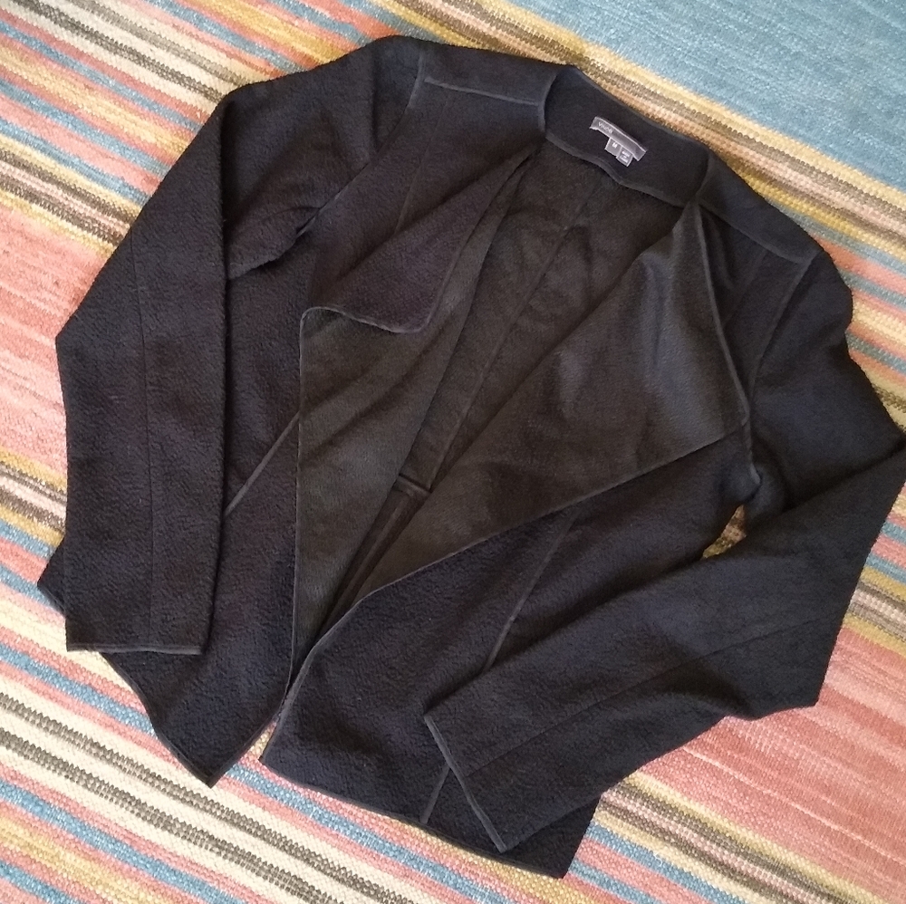 Vince. Draped front blazer crepe look with piping